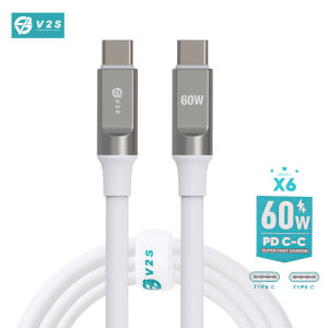 V2S X6 60W Type C To Type-C Cable C-C PD Fast Charging Charger Wire Cord