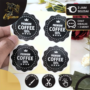 Arjuna Print Cetak Sticker Label Tema Coffe Shop Stiker Minuman Kopi Bentuk Bulat Free Desain Uk 2-4