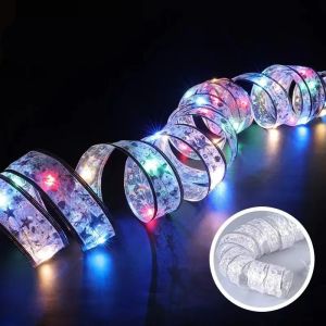 4m Christmas Ribbon LED Fairy String Lights Waterproof Copper Wire Christmas Ribbon Bow Party Wedding Decoration