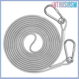 【Enthusiasm】🌟🌟【Hot Sale】🎈 Double-headed Dog Tie Out Cable Leash raction Rope With Metal Buckle Steel Wire Anti-rust Training CollarOutdoor Dogs Strap