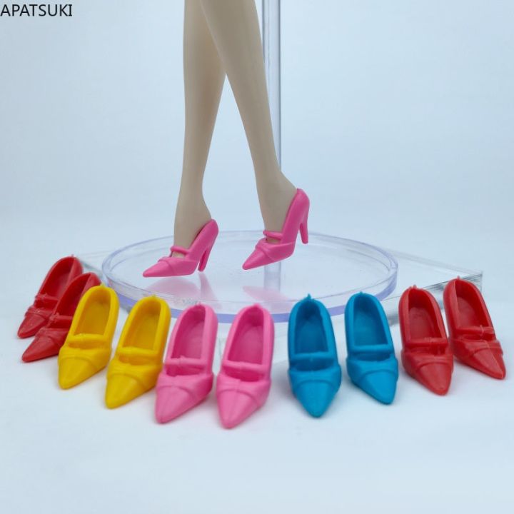 Doll Miniatures Barbie Doll Shoes Diy 5pairs/lot Mix Random