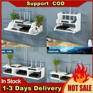 Router Rack Wall Living Room TV Set-Top Box Bedroom WiFi Storage Box Rack Punch-Free Wall-Mounted Free 2pcs Strong Non-marking Nails & Strong Non-Marking Stickers