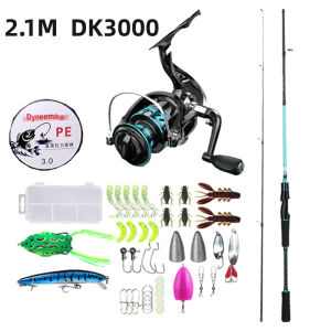 Fishing Rod Set Full Set Spinning 1.8/2.1m Light Rod M Power Metal 3000d Reel Fishing Rod Set