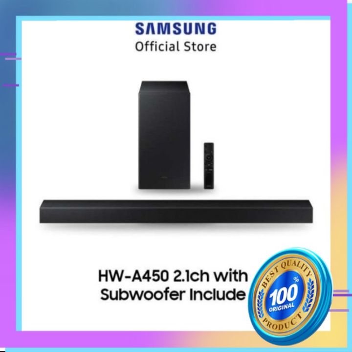 Samsung Soundbar HW-A450 with Subwoofer Speaker [2.1 CH] Garansi Resmi ...
