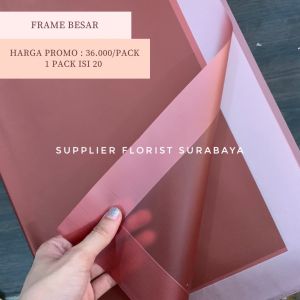 [1 PACK ISI 20 LBR] KERTAS CELLOPHANE FRAME BESAR BOLD FRAME WRAPPING PAPER WRAP BUNGA FLORIST DIY KOREAN STYLE CELLO LIST WARNA TEBAL KERTAS BUKET BUNGA WATERPROOF