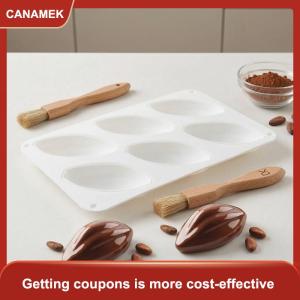 【CANAMEK】 Silicone pháp món tráng miệng Mousse khuôn 6 ca cao Pod lỗ cho DIY bánh pudding và Pastry làm nướng khuôn cho các bên