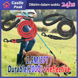 High Quality 1.5Meter GLOWING Dog Harness Reflektif Tali Tuntun Harnes Rantai Anjing Kucing Hewan Pet Belt