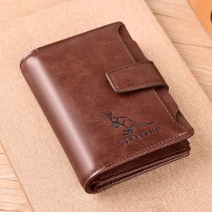 Mens Anti-Theft Leather Wallet Mini Casual Multi-Card Slot Purse Business Short Wallet Fashion Large Capacity Card Holder NFC/ RFID Blocking Student