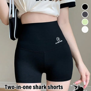 Tummy Control and Buttock Lifting Two-in-one Shark Shorts High Waist Strong Tummy Waist Cincher Fabric Bottoming Safety Shorts Sport Panties