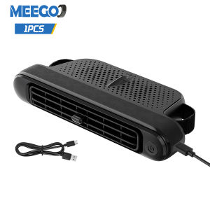 MeeGoo Car Headrest USB Fan 3-Speed Strong Air Cooling Dual Booster Low Noise Mini Fan Adjust Angle Velcro Easy Install