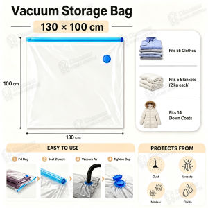 🇸🇬 ReadyStock - Vacuum Seal Compression Bags Zip Lock Turbo Valve Foldable Space Saver Cordura Vacuum Seal Compression Space Saver for Travel Packing Organizer