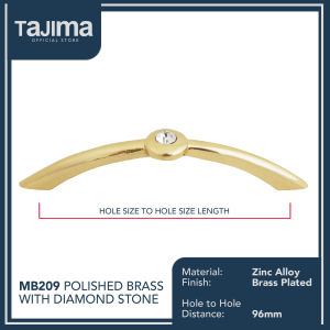 Brass Gold Crystal Diamond Cabinet Pull Handle 96mm