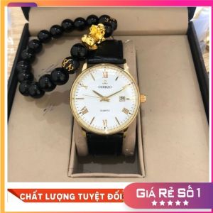 Đồng Hồ Nam Olevs Chính Hãng Chống Nước chống xước + Dây Đen Mặt Đen