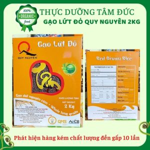Gạo lứt đỏ Quy Nguyên hộp 2kg Hút Chân Không - Tâm Đức