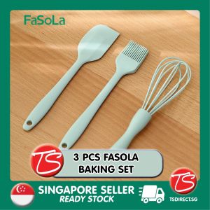 [ SG SELLER ] FASOLA Premium Silicone Baking Set    Egg Beater Stirrer Scraper Silicone Brush    Ideal for Kitchen Cooking
