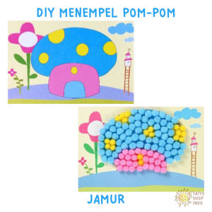 TAIYO Mainan Anak DIY Menempel Pompom Edukasi Plush Ball Prakarya Kerajinan