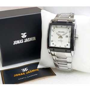 Jam Tangan Pria Original Jonas Jasmin 5307 Kotak Rantai Stainless Elegan Fashion Cowok Kekinian Keren Mewah