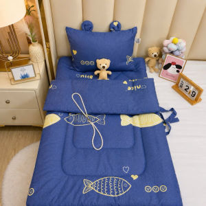 Bộ chăn gối ngủ Tencel cho bé đi học gấp gọn tiện lợi hoạ tiết capybara cinamoroll