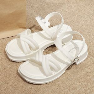 [Free Shipping] Womens Summer One-Strap Sandals Ins Trendy Simple Versatile Casual Soft Beach Outdoor Sandals
