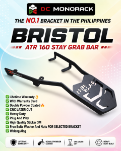 BRISTOL ATR 160 / 180 TOPBOX BRACKET STAY GRAB BAR HEAVY DUTY LIFETIME WARRANTY PLUG AND PLAY DOUBLE POWDER COATED