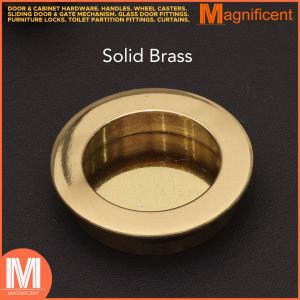 Elegant Brass Flush Mount Door Handle with Safe-Sense Technology for Modern Home Security