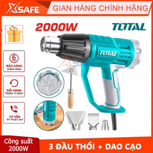 Máy khò nhiệt Total TB20045 2000W đi kèm 3 đầu thổi và dao cạo có chức năng điều chỉnh nhiệt độ tối đa lên đến 550 độ C