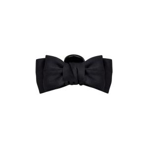 [LOCAL STOCK-Deliver in 1-3 days]Vintage French Style Double Layer Satin Bow Hair Claw Clip Solid Black Bowknot Non-Slip Strong Hold Hair Grab Clip Elegant Hair Decoration Barrettes For Half Up Hairstyle Daily Party Wedding Hair Accessories For Ladies