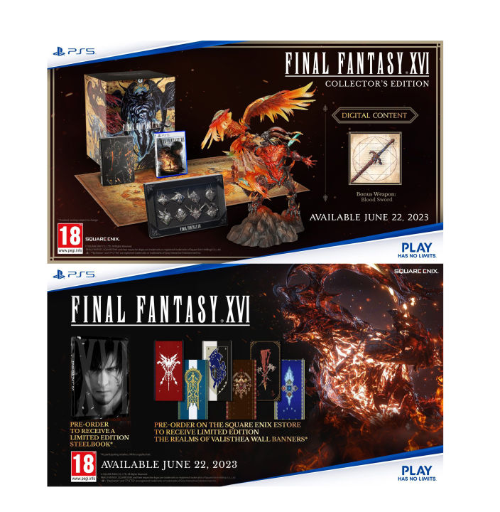 PS5 Final Fantasy 16 FF16 European Edition US Edition Hong Kong Edition Collection Edition Iron