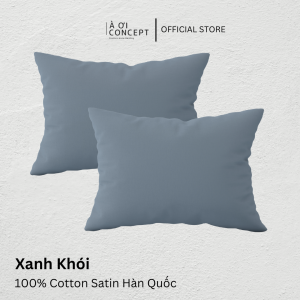 Vỏ Gối Nằm Cotton Satin Hàn Quốc Cao Cấp À Ơi Concept Size 50x70 cm Bao Gối Nằm Màu Trơn Chất Cotton Êm Ái