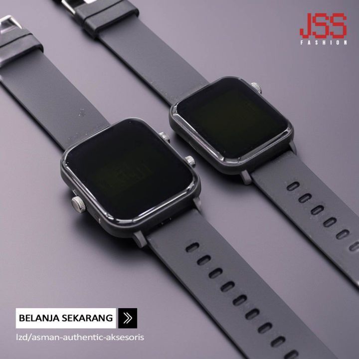 Jam Tangan Couple Jinshengsi JSS-3397 Tali Silicone LED Digital Watch ...