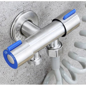 Cabang Double Handle Kanan Kiri Stainless Stop Kran Double 1/2 inch