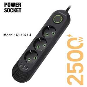 2500W Stop Kontak USB Kabel Serbaguna Multiguna Panjang 2 Meter Power Socket Sakelar Independen dengan Power Socket 4 Port USB 10 Port Stop Kontak 2* Type-C Port