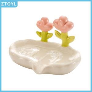 ZTOYL Creative Floral Soap Box Draining Non-slip Soap Dish Bathroom Accessories Sea White Soap Holder For Home Bath