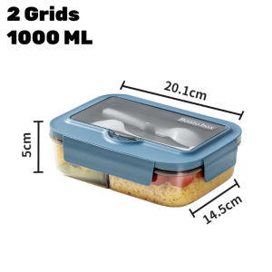 Ultra-Light Bento Lunch Box Large Capacity Safe Food Container With Spoon Fork Durable Plastic