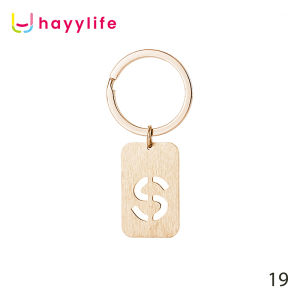 Hayylife Liontin Huruf - Gantungan Kunci Aksesoris Kreatif dengan Huruf Alphabets Terbuat dari Logam Emas HL-FCF875