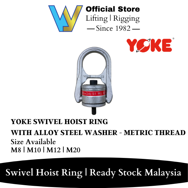YOKE 8203 SWIVEL HOIST RING WITH ALLOY STEEL WASHER METRIC THREAD