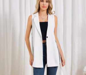 miles Casual Elegant Classy Plain Collar Sleeveless Waist Coat Blazer   for Women  - xs to  large - premium quality  - excellent quality  - made of imported fabric  - classy and elegant  - fabric from abroad  - soft and comfortable  - casual clothes - any