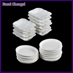 Fanzi 10pcs dollhouse ถาดเรซิ่นขนาดเล็กแผ่นตุ๊กตาอาหารมินิจานบนโต๊ะอาหาร