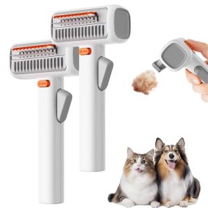 SHIRUI 2-in-1 Pet Hair Comb Smooth One-click Pet Grooming Brush Self Cleaning Dematting Combs For Dogs Cats