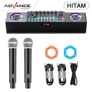 Advance AS-210 Live Bluetooth Sound Card with wireless two microphone with external speaker Soundcard all-in-one Garansi resmi 1 tahun