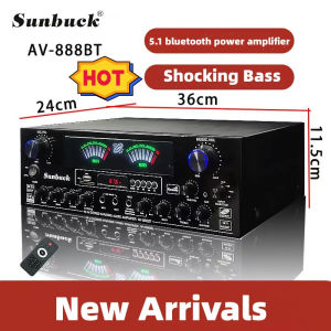 SUNBUCK 5.1 Home Bluetooth Amplifiers 5000w Audio Bass Audio Power Digital Amplifier Hifi FM USB SD LED for Subwoofer Speakers 110V 220V Power Digital Amplifier KTV Bluetooth Amplifier Subwoofer