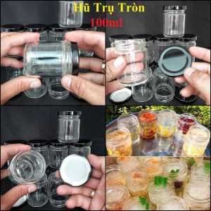 Hũ Thủy Tinh 100ML (combo 8 cái) nắp thiếc đen - Lọ thủy tinh 100ml - Lọ chưng yến - Hũ thủy tinh làm sữa chua