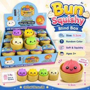 Unicorn Squishy Bun Rainbow Glitter Edition Squeezable Fun Stress Relief Toy For Children Ages 3+