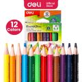 Deli Colour Pencil Pensel Warna Art Drawing Student Stationery Triangular Barrel 12 Colours EC114-12. 