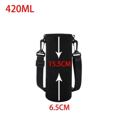 FULLNI Adjustable Strap Water Bottle Holder Black Neoprene Bottle Bag Portable 750ML/1000ML/1500ML Bottle Cup Pouch