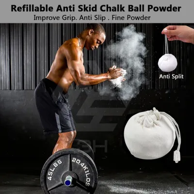 3H Bola Kapur Gim | Gym Chalk Ball untuk Angkat Berat Mendaki & Gimnastik | Anti-Slip Grip Powder