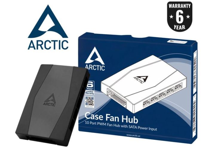 Arctic Case Fan Hub 10 Port with PWM SATA Power (Case Fan, CPU Fan Hub ...