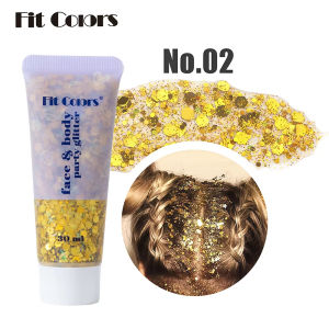 50ml Glitter Badan & Muka Gel Berkilau Dengan Sequins Untuk Party Rave Halloween