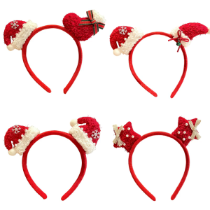 Stylish Snowflake Bowknot Headdress For Kids Adults Christmas Celebration Soft Hair Hoop Fashion Hair Accessory