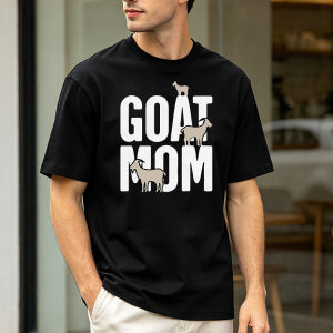 Simple Goat Mom T Shirt Men Women Three Goat Outline Silhouette Print Cotton Crew Neck Farm Pet Casual Short Sleeve Top